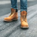 Lace-Up Boots in Light Brown