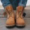 Lace-Up Boots in Light Brown